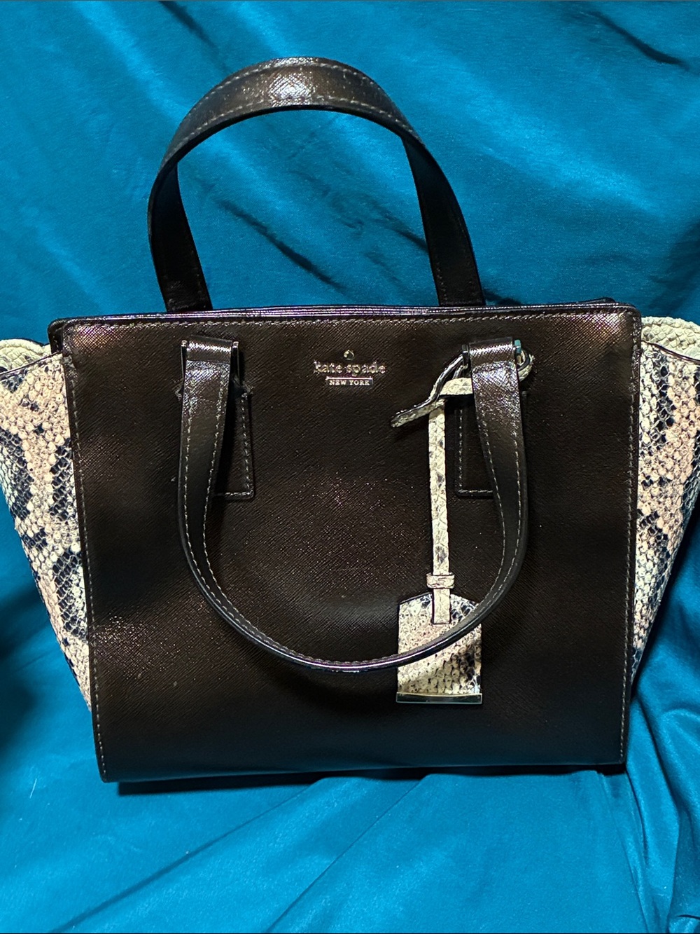 kate spade Brown Bag with Snake-Print Sides